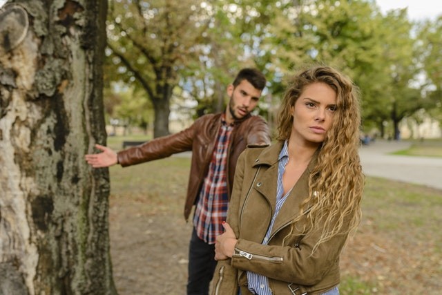 arguing couple | therapy for relationship issues | therapy for relationship problems | relationship problems in tigard, or | 97223 | 97224 | 97281 A couple appear upset and separate from each other while arguing about something. Man holds hand out looking upset and woman turns away with her back to the man. Learn how therapy for relationship issues can offer support with relationship issues therapy. Contact an online therapist in Oregon and the help a Christian therapist in Tigard, OR today.