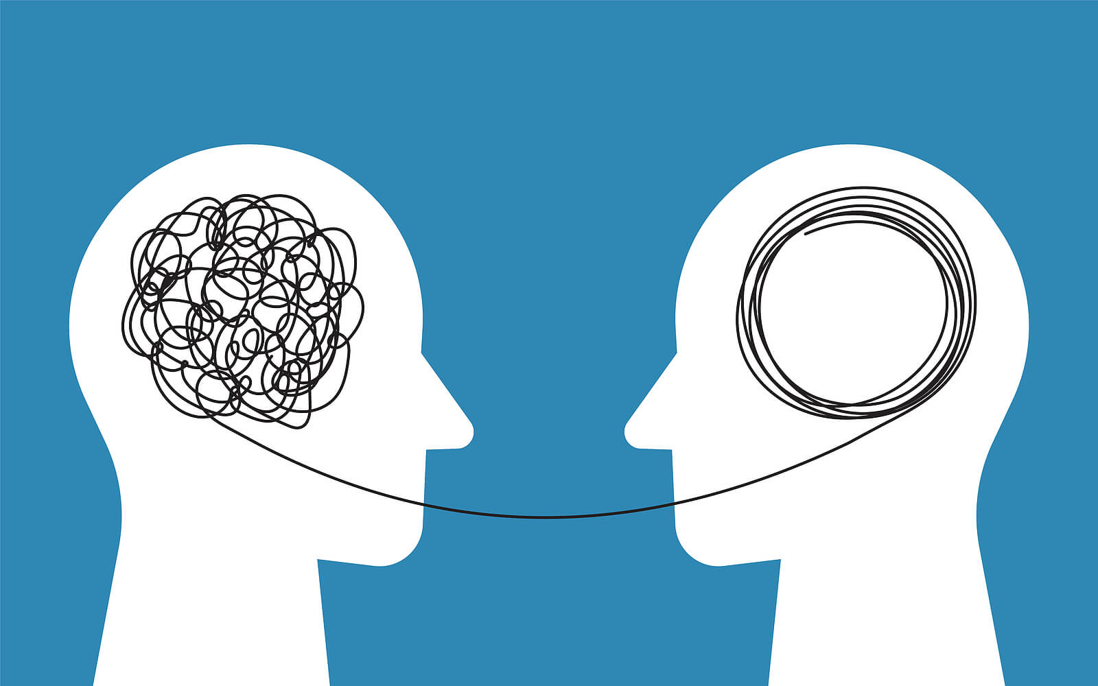 two heads | online therapist in oregon | anxiety counseling in tigard, or | life transition therapy | 97268 | 97269 | 97270 A graphic of two heads with different types of thoughts. Learn how an online therapist in Oregon can offer support in creating a growth mindset with life transition therapy. Learn more about anxiety counseling in Tigard, OR and other services today.