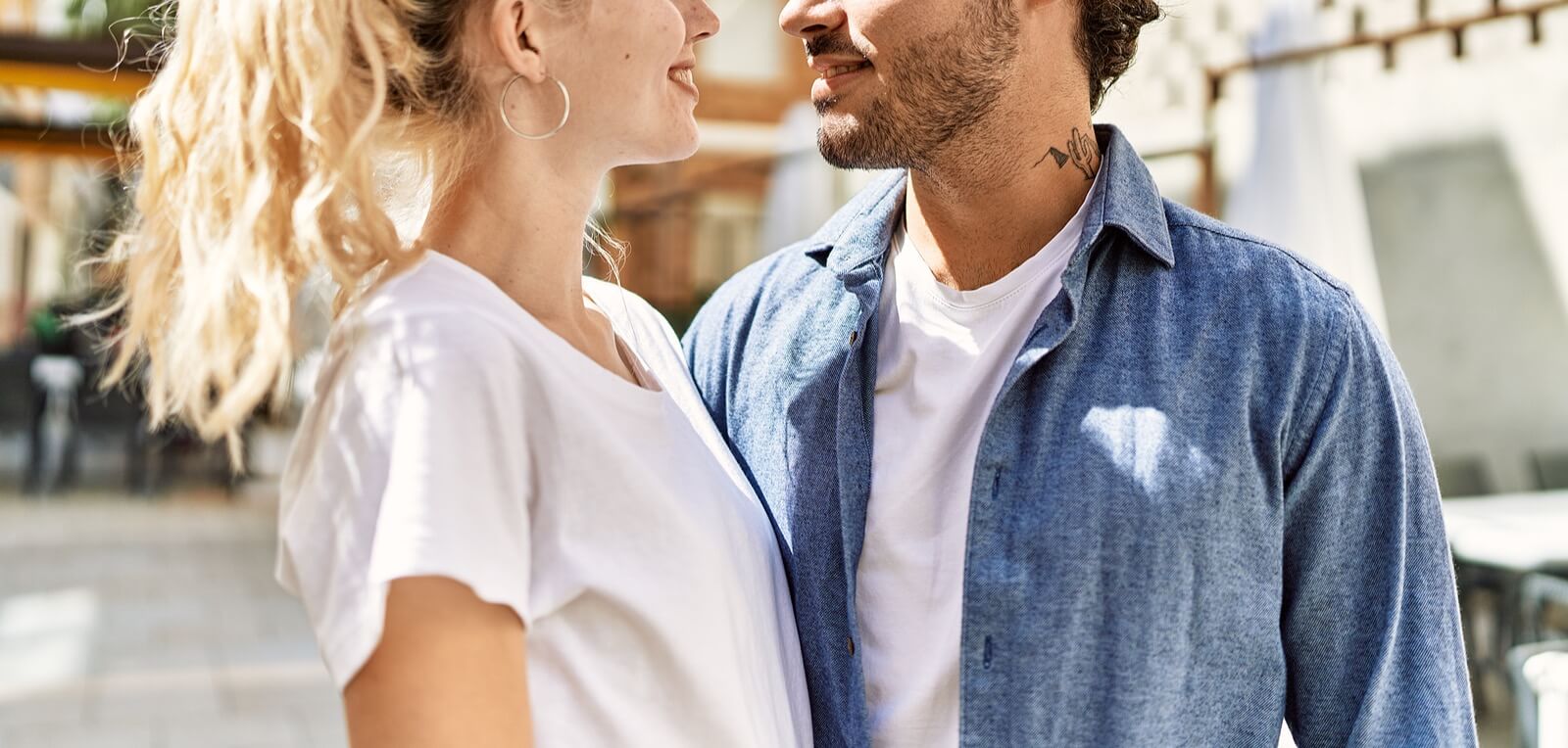 A couple smile while embracing one another on a sunny day. This could represent the bonds cultivated after working with a codependency therapist in Tigard, OR. Learn how online therapy for codependency therapy can offer support by searching for codependency therapy near me.
